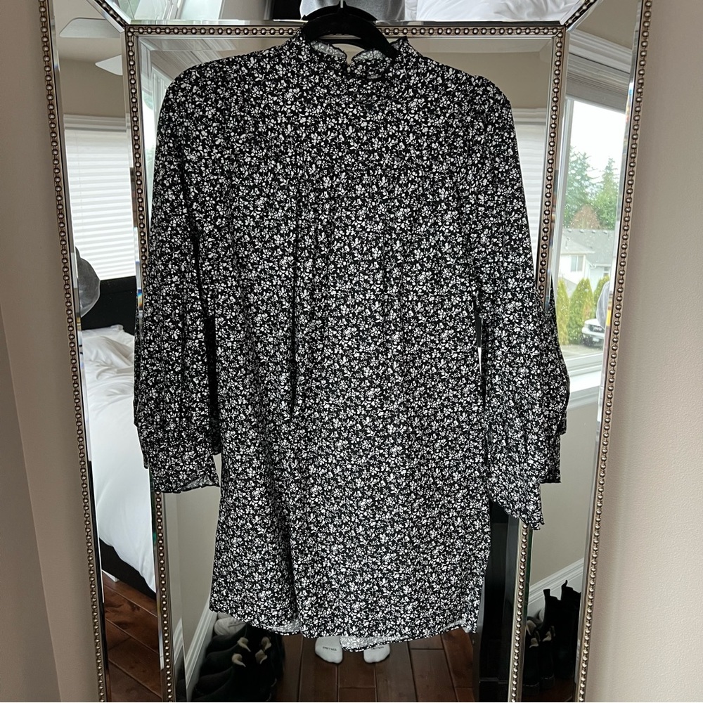 Zara Long-Sleeve Mock Neck Dress
